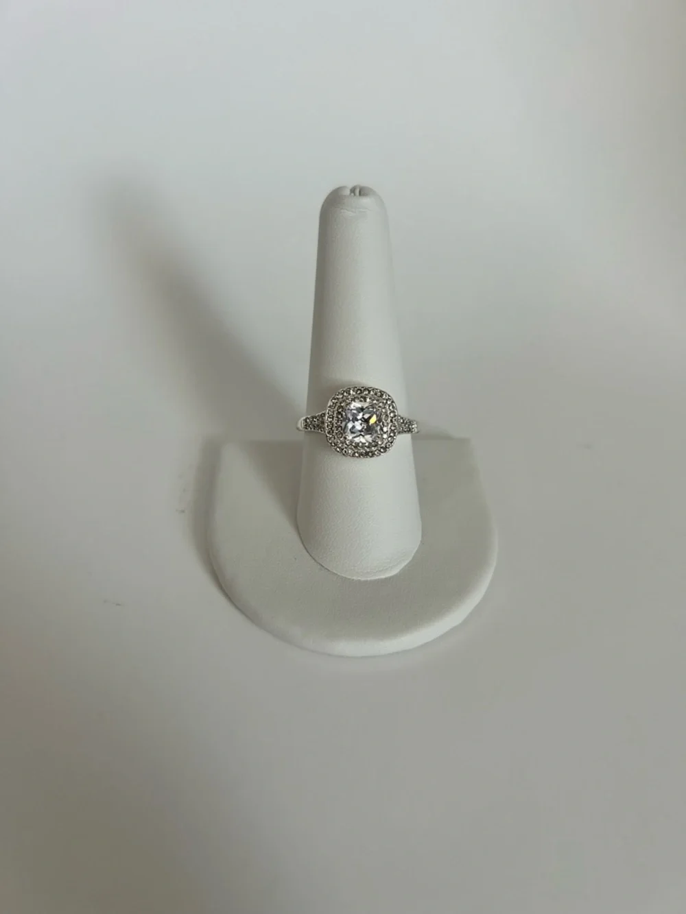 Charter Club Silver-Tone Halo Cubic Zirconia Ring